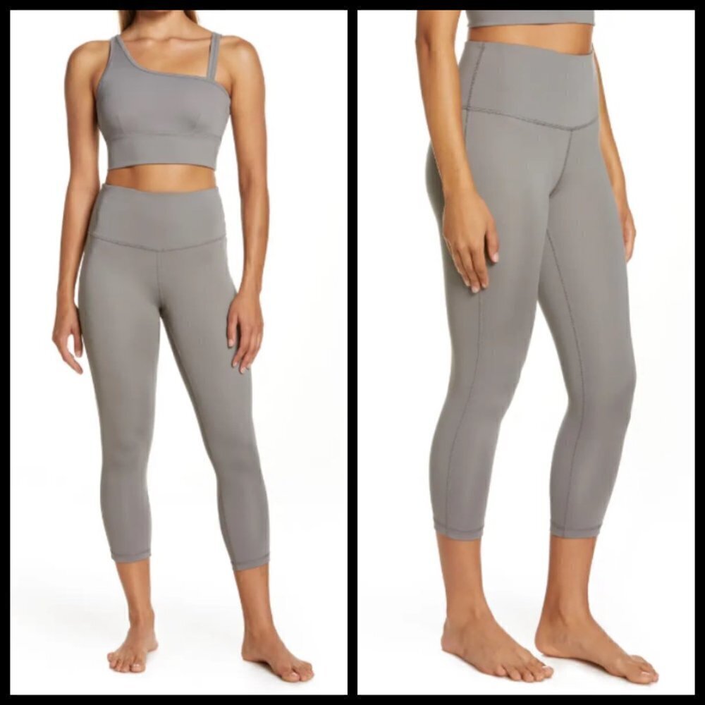 💕ZELLA💕 Studio Lite Crop Leggings ~ Capri Gray XL NWT